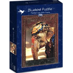 Bluebird Puzzle - Painted Lady With Frame - 2000 Piece Jigsaw Puzzle Outlet