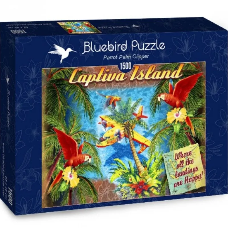 Bluebird Puzzle 70104 Parrot Palm Clipper 1500 Piece Jigsaw Puzzle Best