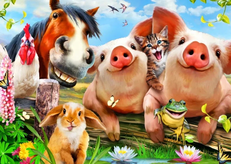 Bluebird Puzzle - Petting Farm - 500 Piece Jigsaw Puzzle Outlet