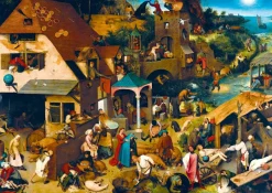 Art by Bluebird Bluebird Puzzle - Pieter Bruegel the Elder - Netherlandish Proverbs, 1559 - 1000 Piece Jigsaw Puzzle Online