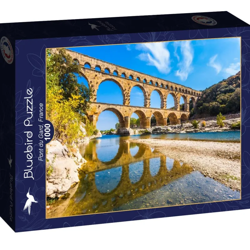 Bluebird Puzzle - Pont du Gard, France - 1000 Piece Jigsaw Puzzle Outlet