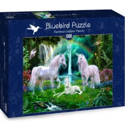 Bluebird Puzzle - Rainbow Unicorn Family - 1000 Piece Jigsaw Puzzle Outlet