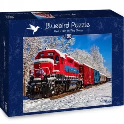 Bluebird Puzzle 70282 Red Train In The Snow 1500 Piece Jigsaw Puzzle Outlet