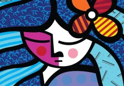 Bluebird Puzzle - Romero Britto - Girl with flower - 1000 Piece Jigsaw Puzzle Clearance