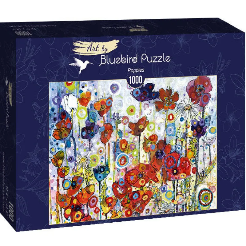 Art by Bluebird Bluebird Puzzle - Sally Rich - Poppies - 1000 Piece Jigsaw Puzzle New