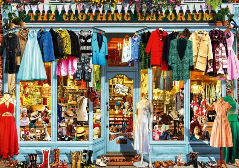 Bluebird Puzzle - The Clothing Emporium - 1000 piece jigsaw puzzle Outlet