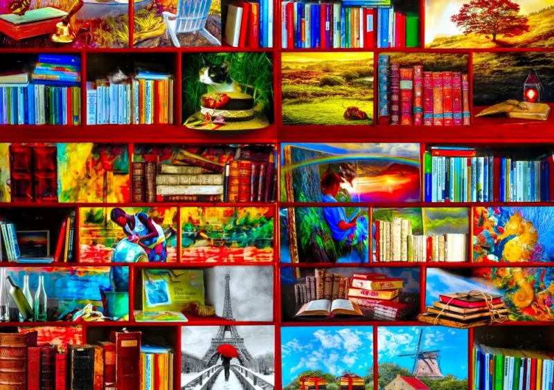 Bluebird Puzzle - The Library The Travel Section - 1000 Piece Jigsaw Puzzle Discount