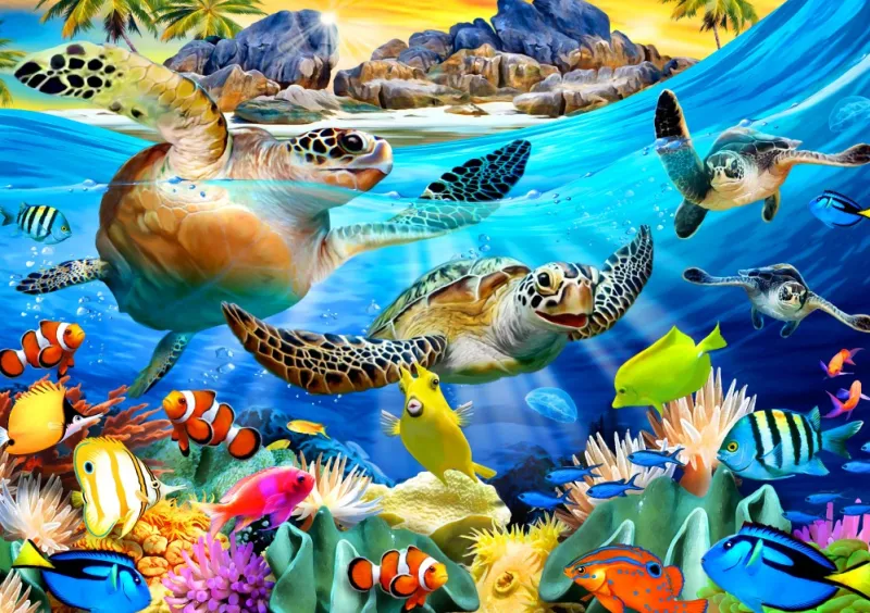Bluebird Puzzle - Turtle Beach - 1000 Piece Jigsaw Puzzle Fashion