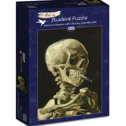Art by Bluebird Bluebird Puzzle - Vincent Van Gogh - Head of a Skeleton with a Burning Cigarette, 1886 - 1000 Piece Jigsaw Puzzle Best