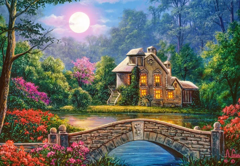 Castorland - Cottage in The Moon Garden - 1000 Piece Jigsaw Puzzle Best