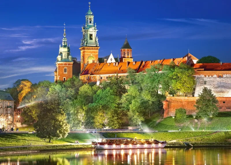Castorland - Poland, Krakow: Wawel Castle at Night - 1000 Piece Jigsaw Puzzle New