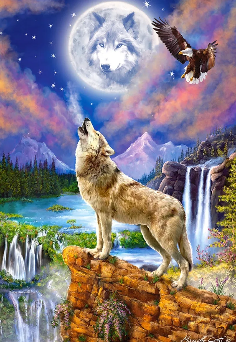 Castorland - Wolf's Night - 1500 Piece Jigsaw Puzzle Online