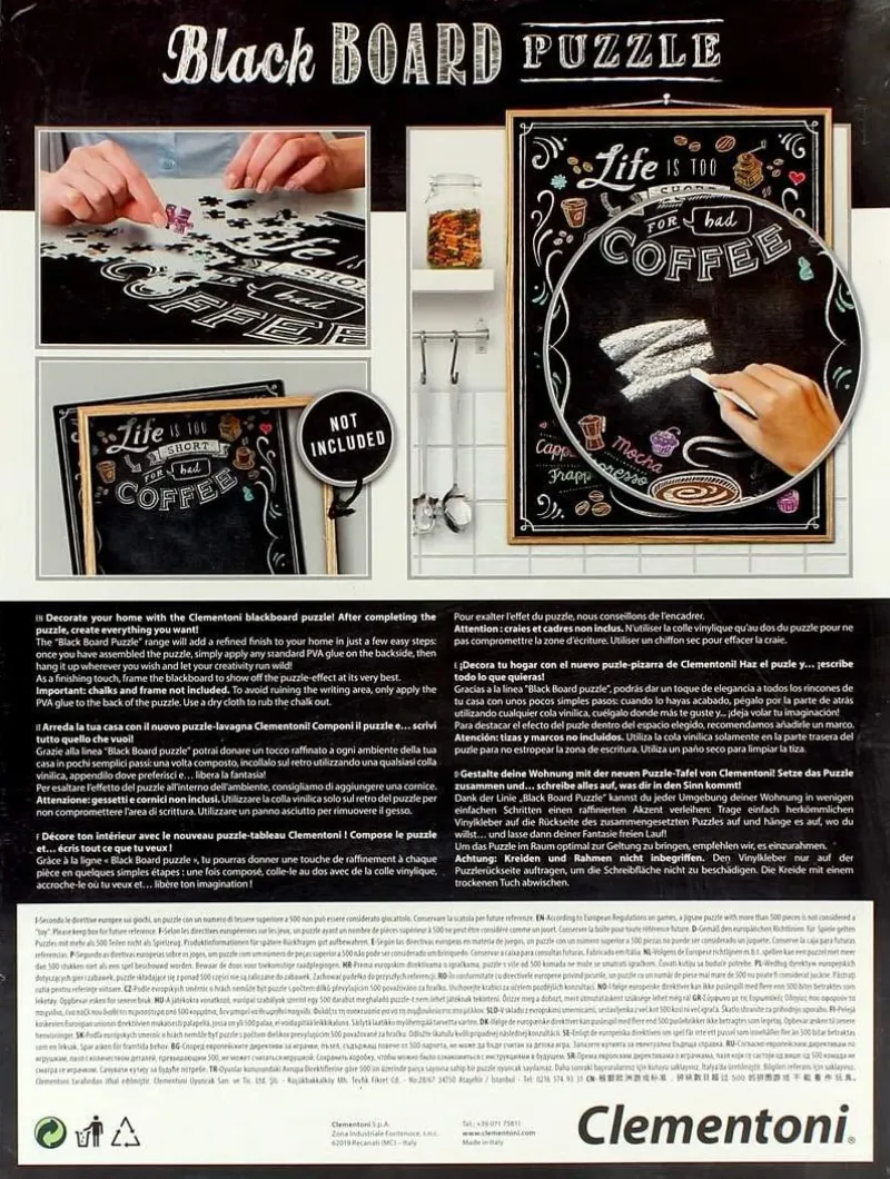 Clementoni - Blackboard Puzzle - Cheers - 1000 Piece Jigsaw Puzzle New