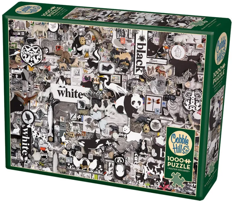 Cobble Hill - Black & White: Animals - 1000 Piece Jigsaw Puzzle Best