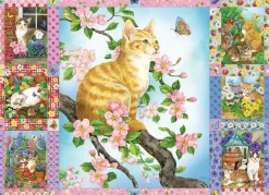 Cobble Hill - Blossoms and Kittens Quilt - 1000 Piece Jigsaw Puzzle Discount