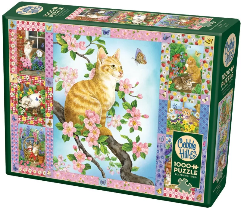 Cobble Hill - Blossoms and Kittens Quilt - 1000 Piece Jigsaw Puzzle Discount