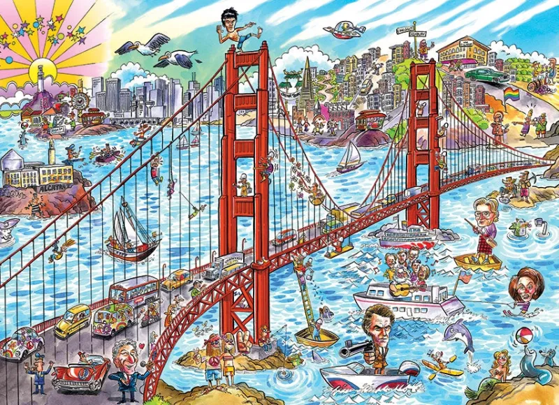Cobble Hill - DoodleTown: San Francisco - 1000 Piece Jigsaw Puzzle New