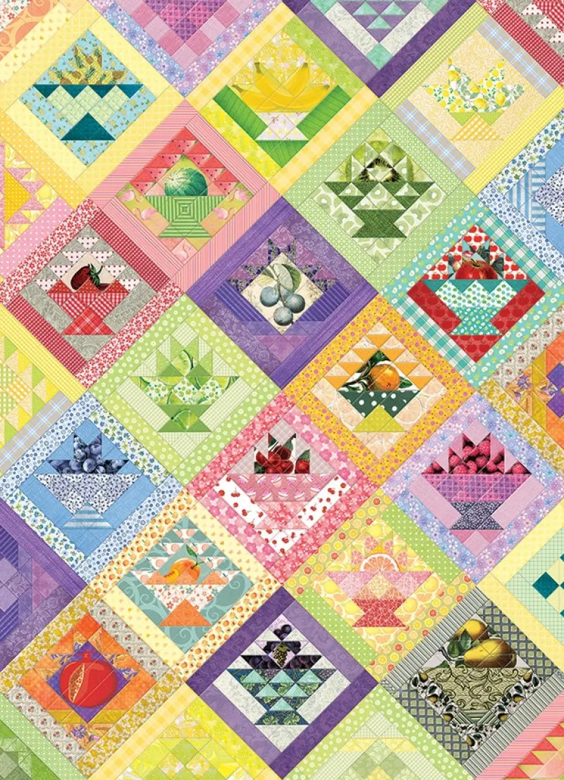 Cobble Hill - Fruit Basket Quilt - 1000 Piece Jigsaw Puzzle Online