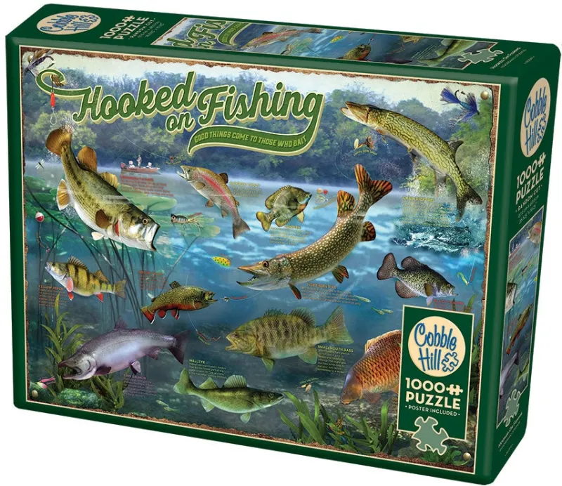 Cobble Hill - Hooked on Fishing - 1000 Piece Jigsaw Puzzle Clearance