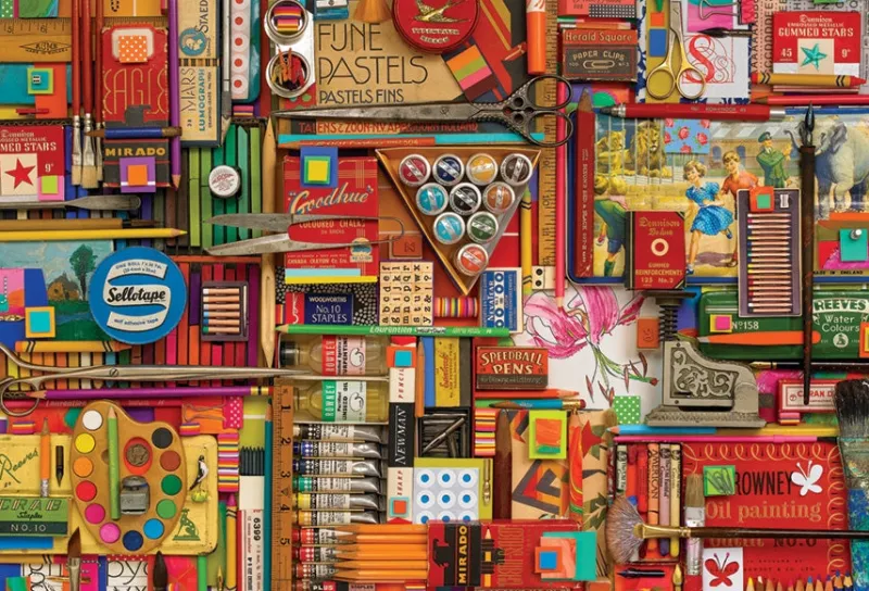Cobble Hill - Vintage Art Supplies - 2000 Piece Jigsaw Puzzle Hot