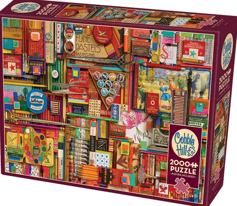 Cobble Hill - Vintage Art Supplies - 2000 Piece Jigsaw Puzzle Hot