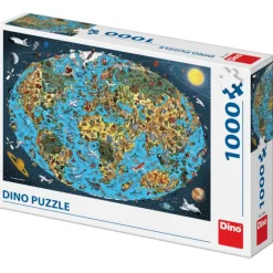 Dino - Illustrated World Map - 1000 Piece Jigsaw Puzzle Sale