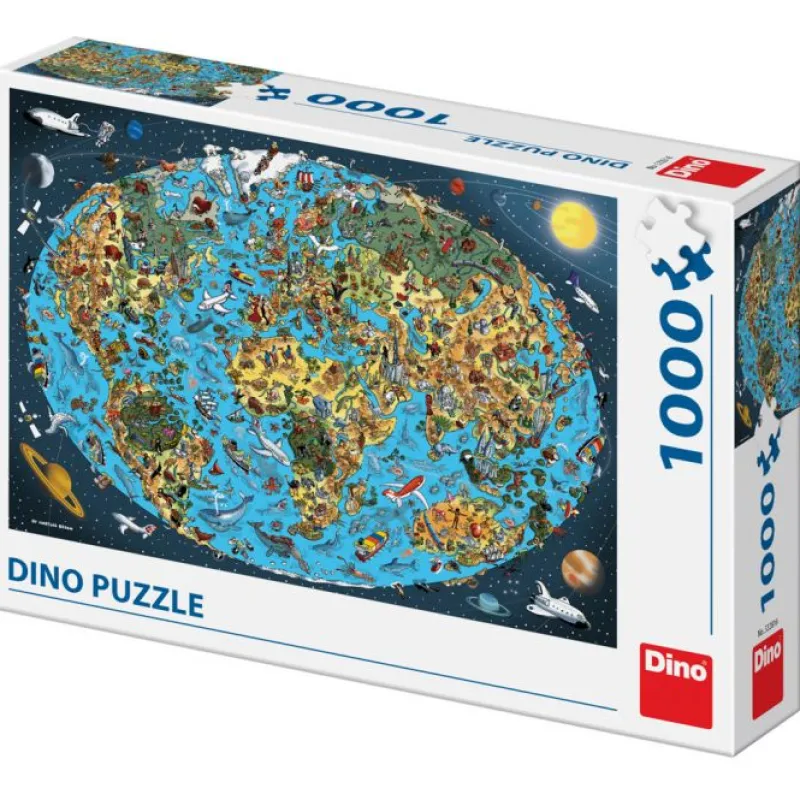 Dino - Illustrated World Map - 1000 Piece Jigsaw Puzzle Sale