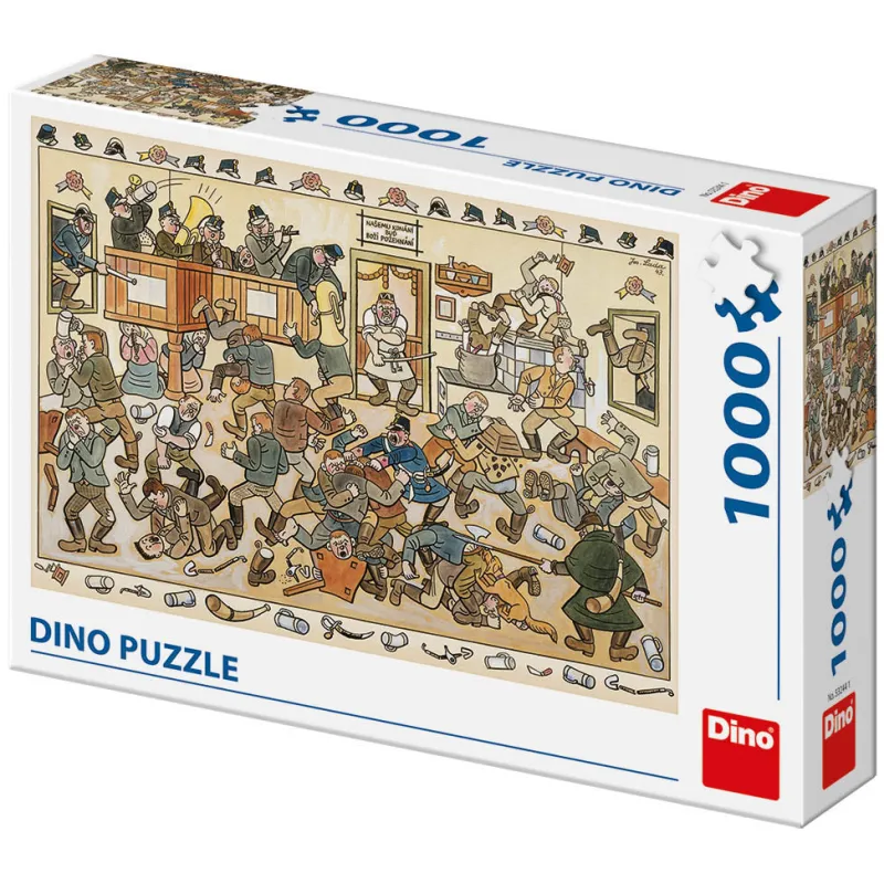 Dino - Josef Lada - Fight in a Pub - 1000 Piece Jigsaw Puzzle Clearance