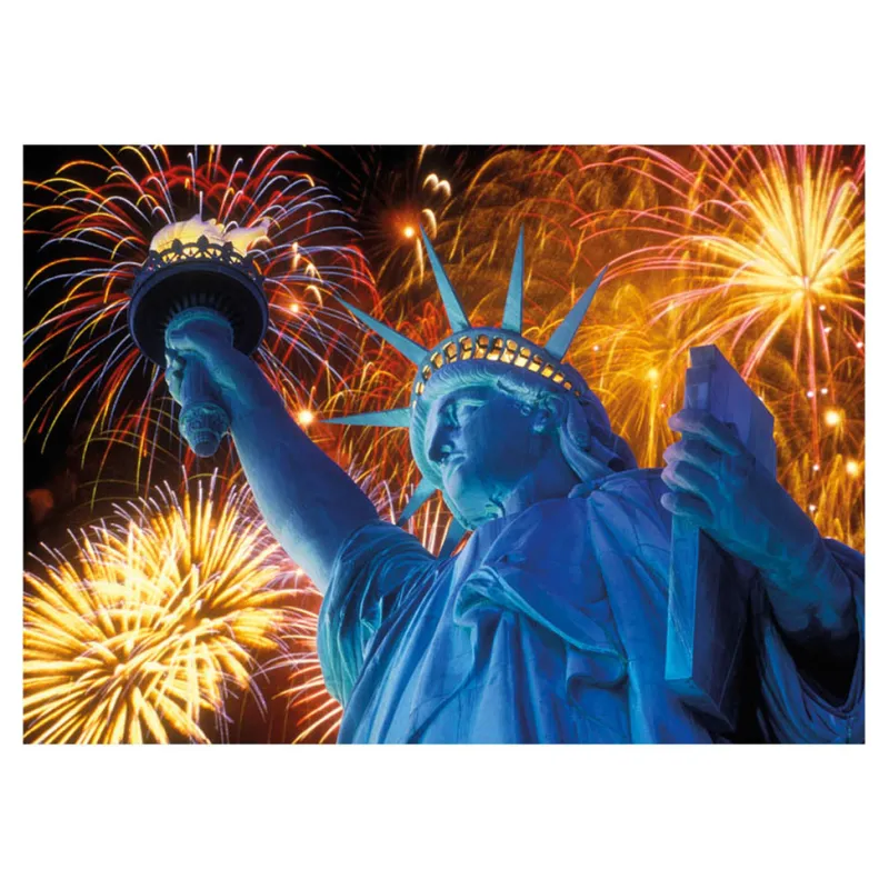 Dino - Neon Puzzle - Statue of Liberty - 1000 Piece Jigsaw Puzzle Online