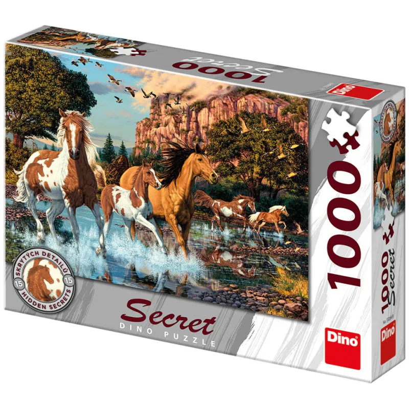 Dino - Secret Puzzle - Horses - 1000 Piece Jigsaw Puzzle Outlet
