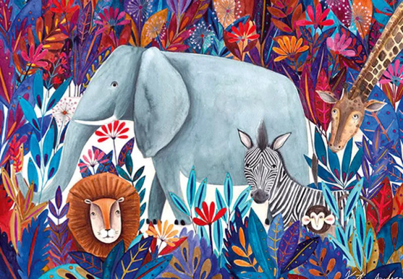 Dtoys - Andrea Kürti: Tropical Elephant 1000 piece jigsaw puzzle New