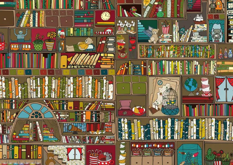 Deico Games Dtoys - Bookshelf - 1000 Piece Jigsaw Puzzle Fashion