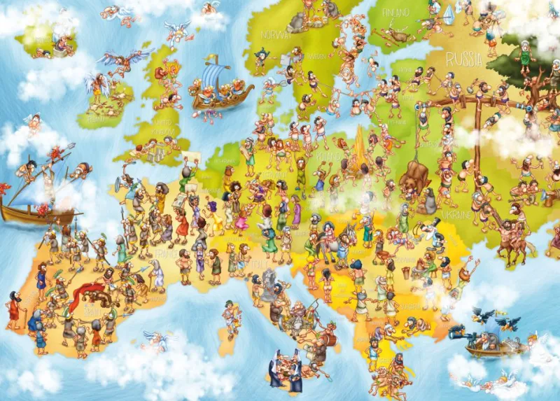 Deico Games Dtoys - Cartoon Collection - Map of Europe - 1000 Piece Jigsaw Puzzle Fashion