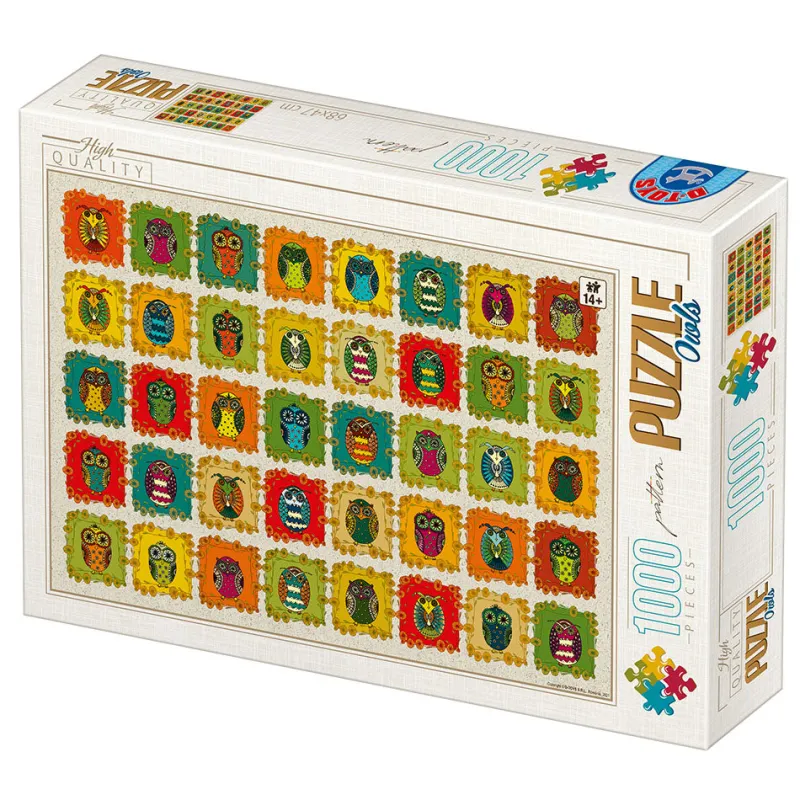 Dtoys - David Katai Eszter : Pattern Owls - 1000 Piece Jigsaw Puzzle Clearance