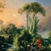 Dtoys - François Boucher: River Landscape with an Antique Temple - 1000 piece jigsaw puzzle Online
