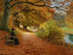 Dtoys - Hans Andersen Brendekilde: A Wooded Path in Autumn - 1000 Piece Jigsaw Puzzle New