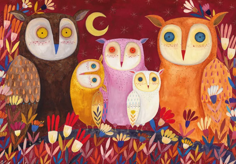 Dtoys - Kurti Andi - Owls - 1000 Piece Jigsaw Puzzle New