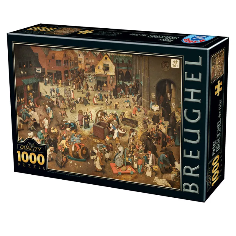 Dtoys - Pieter Brueghel the Elder - The Fight Between Carnival and Lent - 1000 Piece Jigsaw Puzzle Fashion