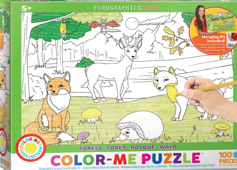 Eurographics 6111-0891 Color-Me Puzzle - Forest 100 Piece Jigsaw Puzzle Discount