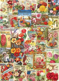 Eurographics - Flowers Seed Catalogue Collection - 1000 Piece Jigsaw Puzzle Discount