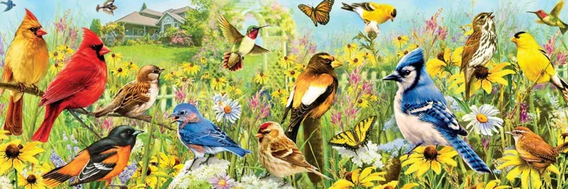 Eurographics - Garden Birds Panoramic by Greg Giordano - 1000 Piece Jigsaw Puzzle Discount