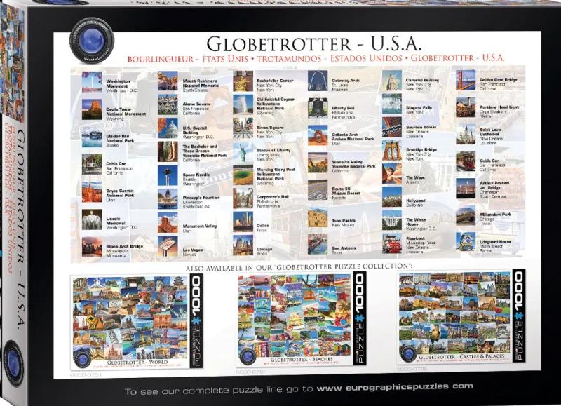 Eurographics - Globetrotter USA - 1000 piece jigsaw puzzle Clearance