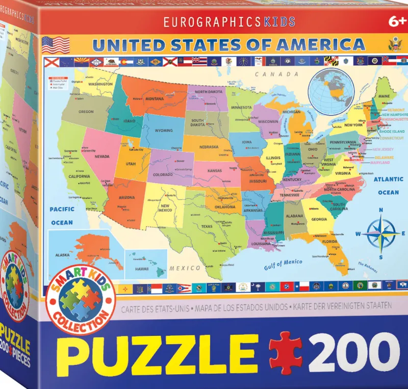 Eurographics - Map of the US - 200 pieces Discount