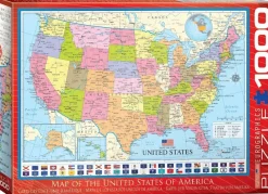 Eurographics - Map of the US - 1000 piece jigsaw puzzle Hot