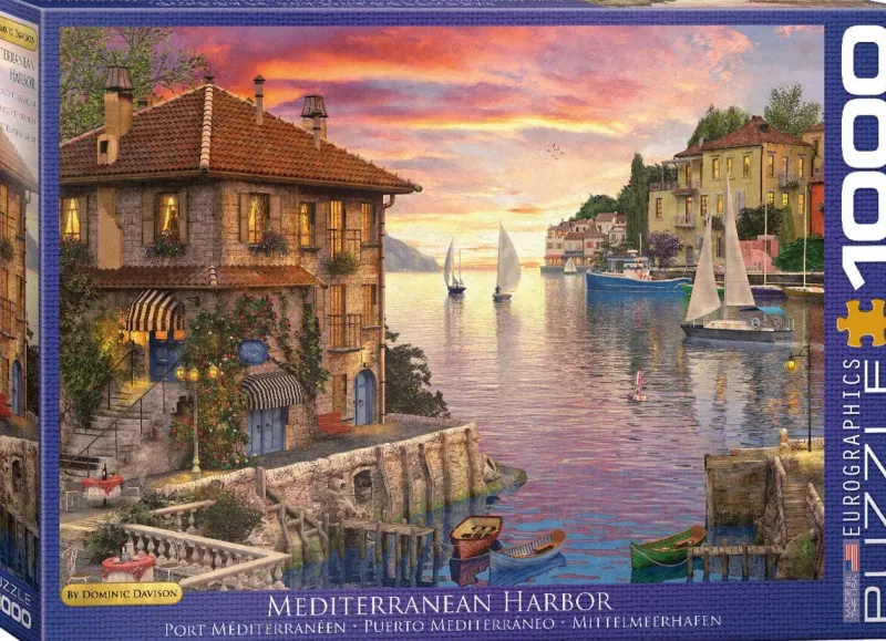 Eurographics - Mediterranean Harbor by Dominic Davison - 1000 piece jigsaw puzzle Hot