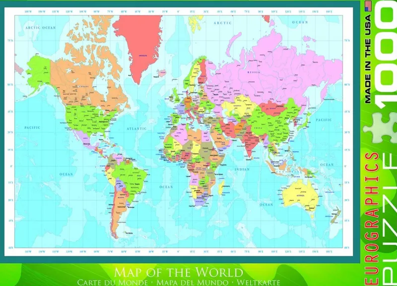 Eurographics - Modern Map of the World - 1000 Piece Jigsaw Puzzle Outlet