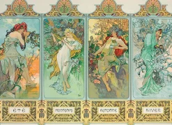 Eurographics - Mucha Alfons: Four Seasons - 1000 Piece Jigsaw Puzzle Online
