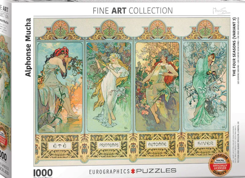 Eurographics - Mucha Alfons: Four Seasons - 1000 Piece Jigsaw Puzzle Online