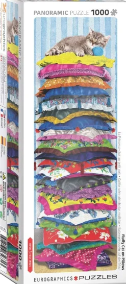 Eurographics - Panoramic Fluffy Kitty on Pillows - 1000 Piece Jigsaw Puzzle Sale