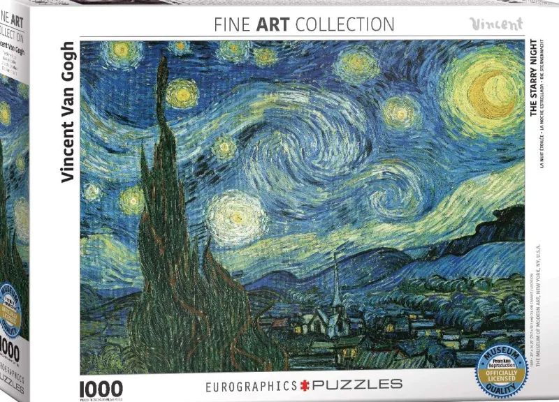 Eurographics - Starry Night by Vincent van Gogh - 1000 Piece Jigsaw Puzzle Online